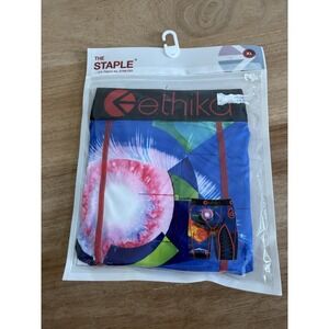 Ethika Staple Fit Boxer Briefs XL Blue Graphic Print Stretch Underwear NWT